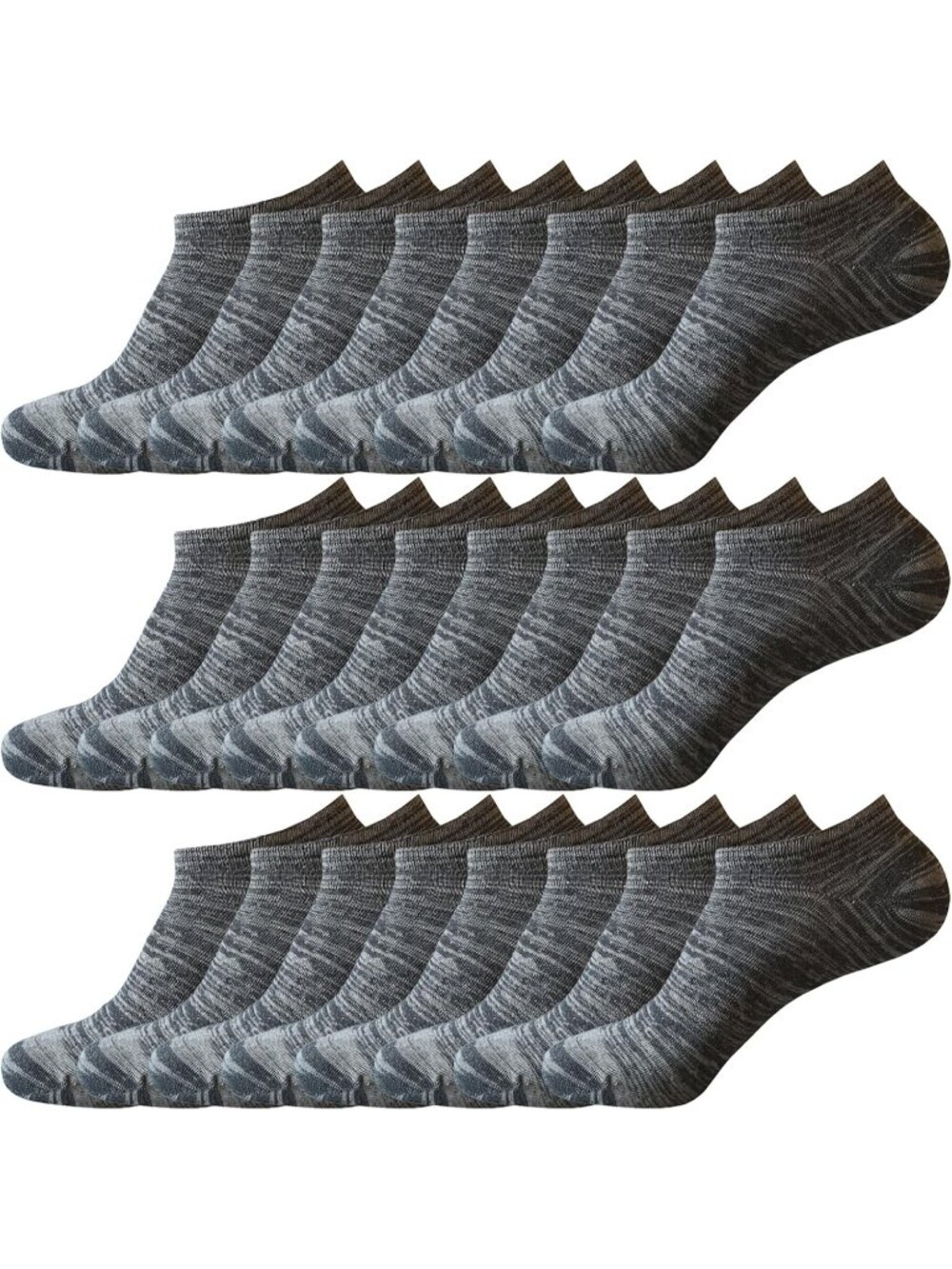 🧦Women's Dark Grey 12 Pair Pairs Low Cut Ankle No Show Casual Athletic Socks